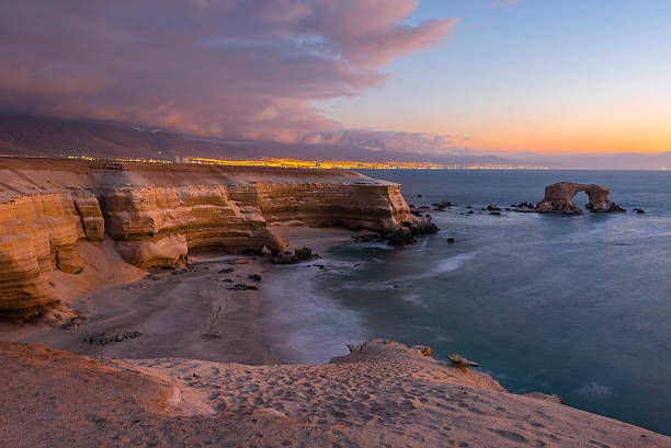 'La Portada' Natural Monument at sunset, Antofagasta (Chile)