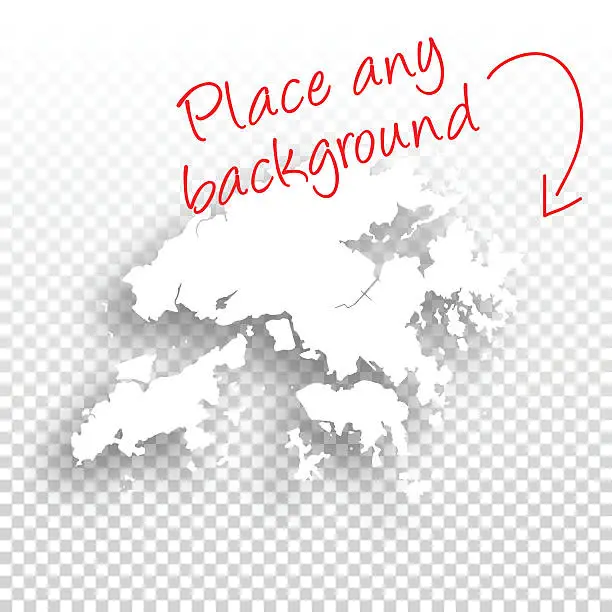 Vector illustration of Hong Kong Map for design - Blank Background