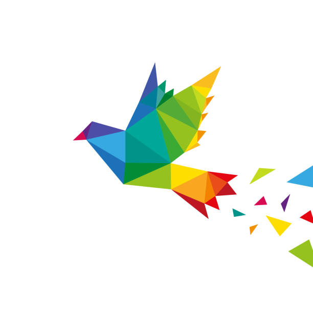 dove abstract triangle isolated on a white backgrounds, vector illustration - kumru kuş illüstrasyonlar stock illustrations