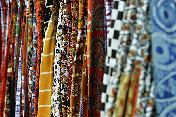 Indian Clothes Fabric Indian colorful clothes india indian culture market clothing stock pictures, royalty-free photos & images