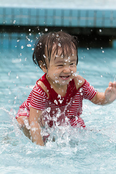 istock Chinese Little Girl Playing in Water 510016284