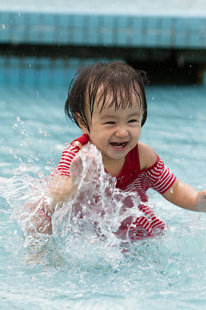 istock Chinese Little Girl Playing in Water 510016356