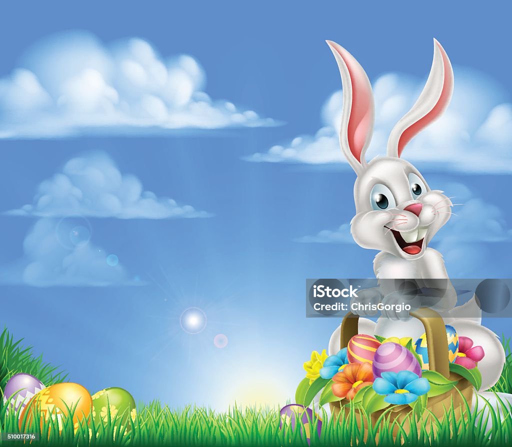 Cartoon Easter Bunny Background Stock Illustration - Download Image Now -  Easter Bunny, Chocolate, Backgrounds - iStock