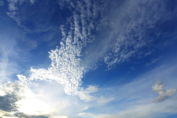 céu azul e nuvens brancas - clear sky contrasts cloud high contrast imagens e fotografias de stock