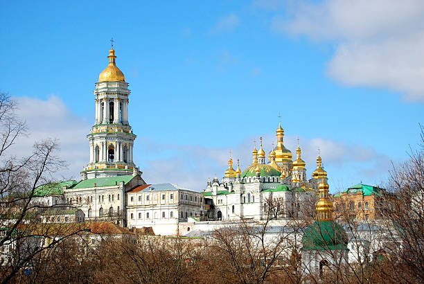 big church bell tower and more churches in Kiev Pechersk Lavra in Kiev. laurel maryland stock pictures, royalty-free photos & images