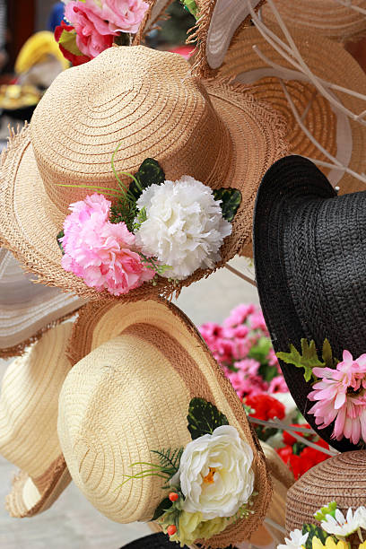 istock Hats for sale at the market 510039189