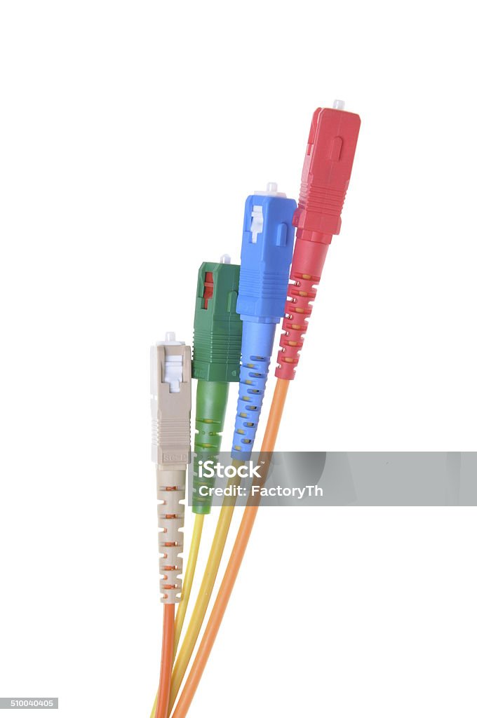 Optical patch cord plug standard sc Optical patch cord plug standard sc isolated on white background Business Stock Photo