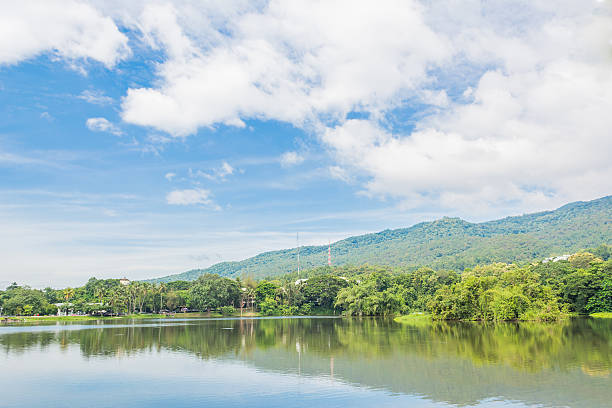 istock landscape with lake mountain and blue sky 510041143