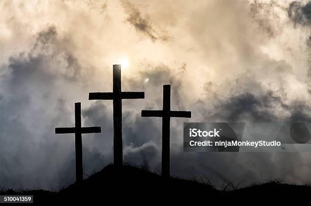 Heavenly Victory After The Crucifixion Stock Photo - Download Image Now - Jesus Christ, Lent, Cross Shape