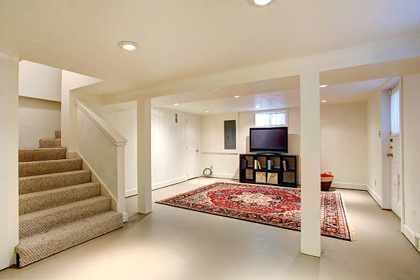 istock House interior. Basement room with TV 510041505