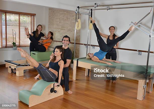 Pilates Studio Stock Photo - Download Image Now - Activity, Adult, Aerobics