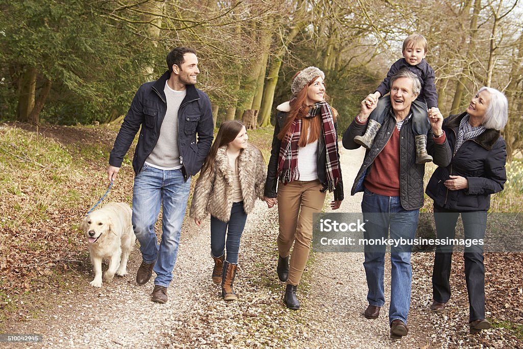 Campagna Multi-generazione famiglia in piedi - Foto stock royalty-free di Famiglia