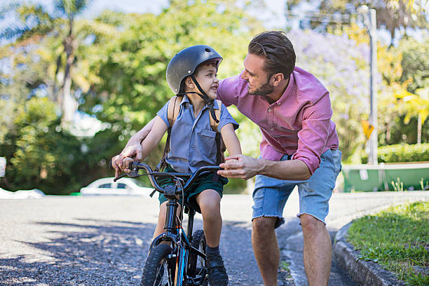 istock Fun with the bicycle on the way to school 510055456