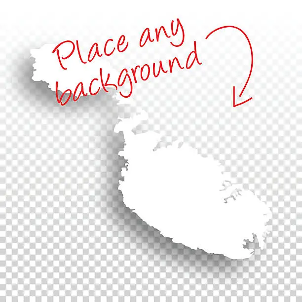 Vector illustration of Malta Map for design - Blank Background