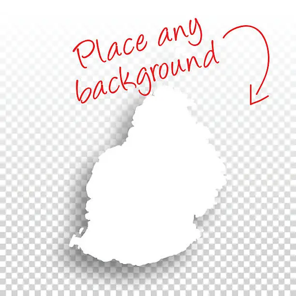 Vector illustration of Mauritius Map for design - Blank Background