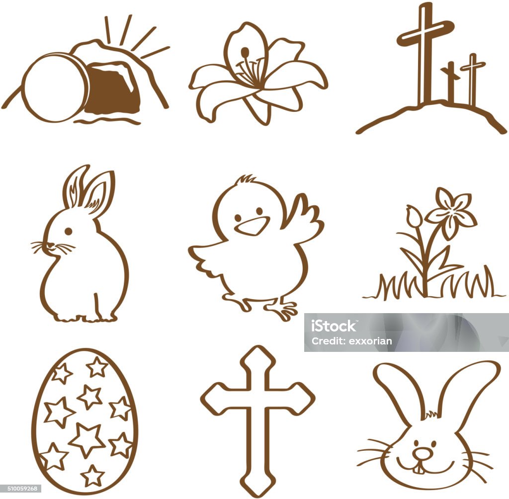 Easter doddle Easter doddle icons and symbols. Easter stock vector