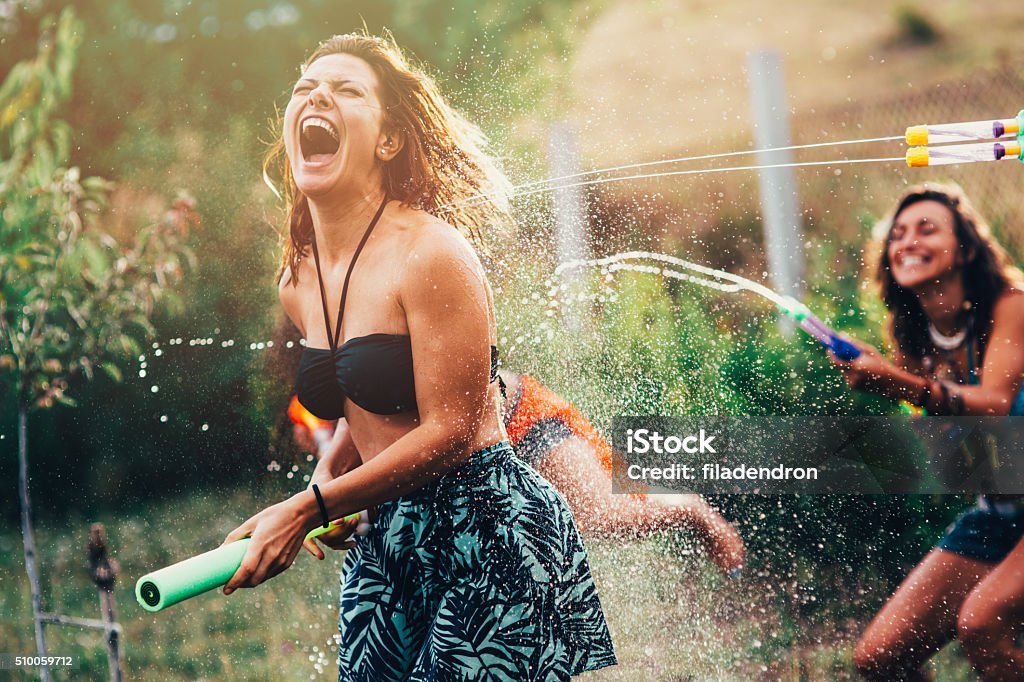 Wasserpistole Kampf - Lizenzfrei Erwachsene Person Stock-Foto