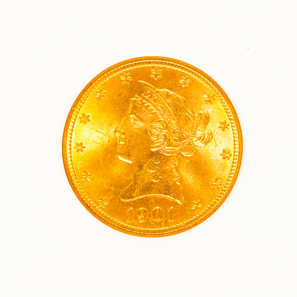 Gold Liberty Head Coin Isolated