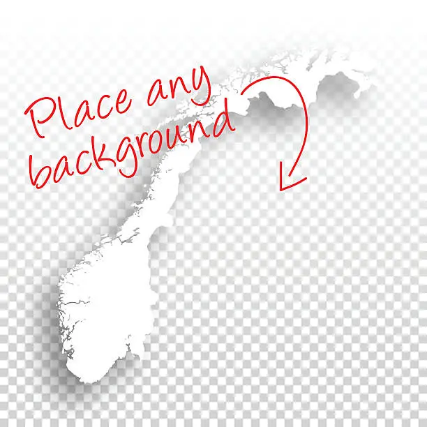Vector illustration of Norway Map for design - Blank Background