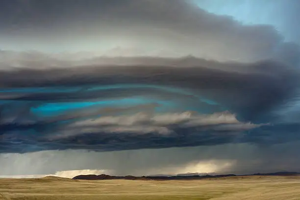 A tornadic supercell thunderstorm over the great plains of the USA