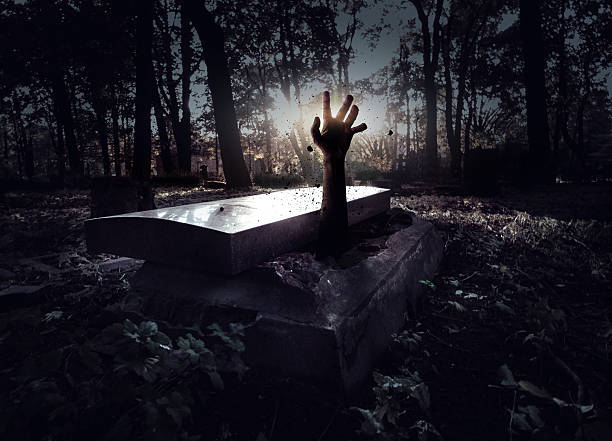 ręka powstanie się w poważne - stone coffin zdjęcia i obrazy z banku zdjęć