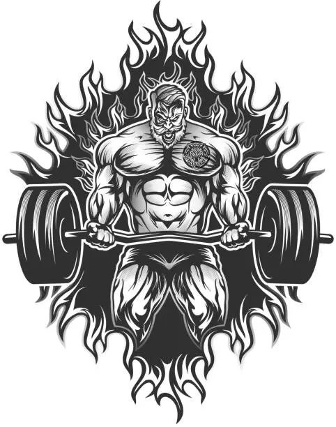 Vector illustration of Muscular Bodybuilding