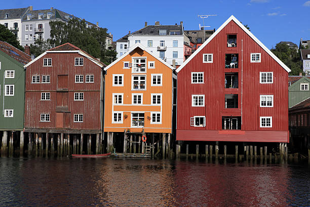istock Old Storehouses in Trondheim, Norway 510067427