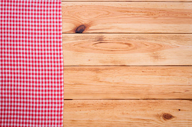 istock Pure notebook for recording menu, recipe on tablecloth tartan. 510067543