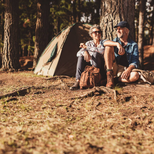 istock Mature couple relaxing at their campsite 510068850