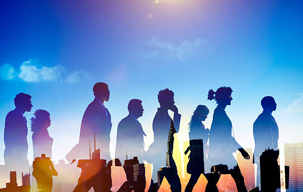 istock Silhouette Business People Commuter Walking Rush Hour Concept 510069774
