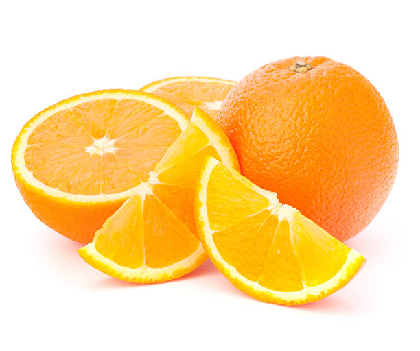 istock Whole orange fruit and his segments or cantles 510072182