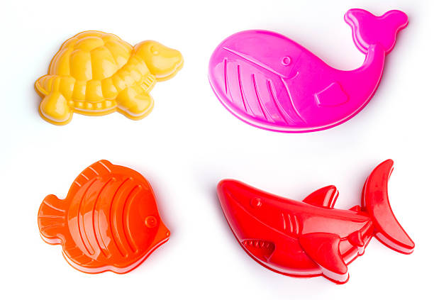 collection of colorful Beach toys isolated on white background