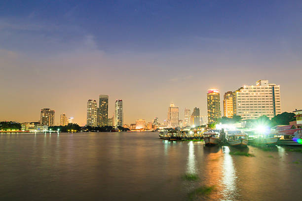 istock Downtown View of Chao Phraya River at twilight time , Bangkok 510073124