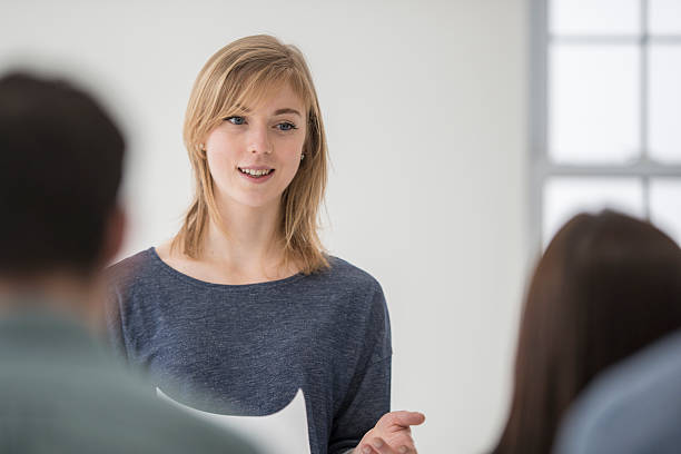 istock Girl Giving a College Presentation 510073476