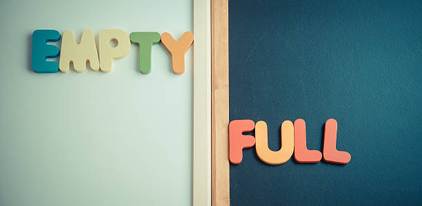 istock Wooden word EMPTY and FULL on black and white board 510077538