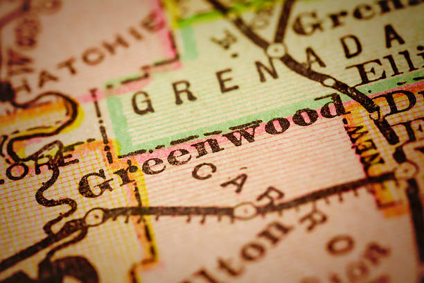 istock Greenwood, Mississippi on an Antique map 510078510