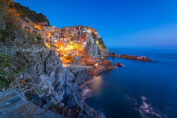 istock Manarola town at night, Italy 510079194