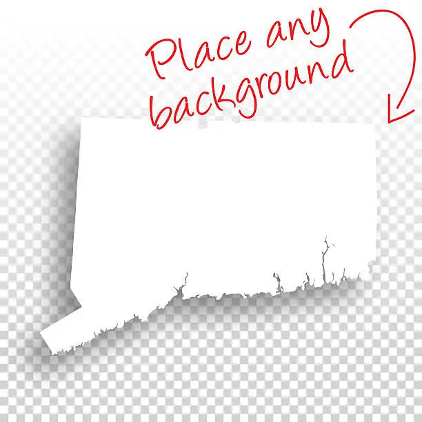 Vector illustration of Connecticut Map for design - Blank Background