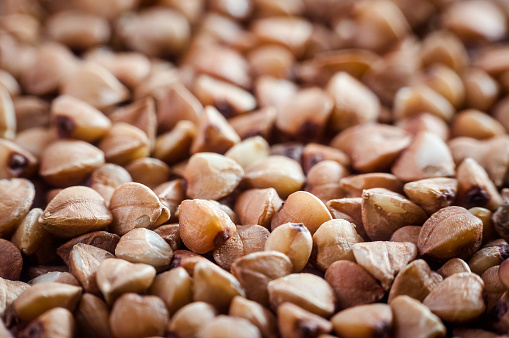 Background and texture of buckwheat with blurred details