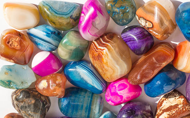 istock Colorful semi-precious stones agate stripes 510082554