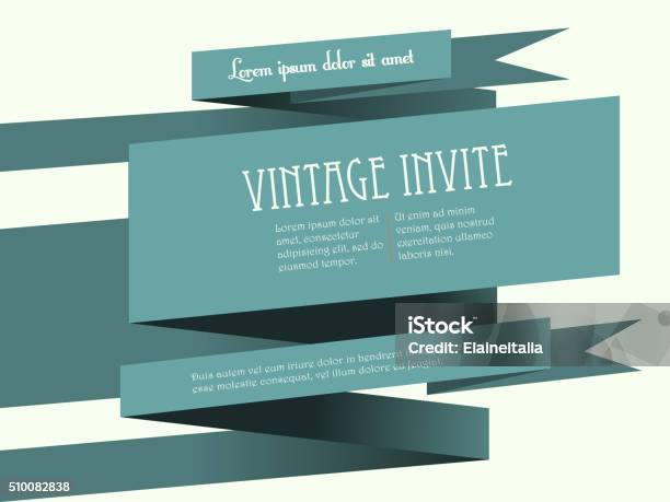 Invite Banner Example Vintage Banner Invite With Text Stock Illustration - Download Image Now ...