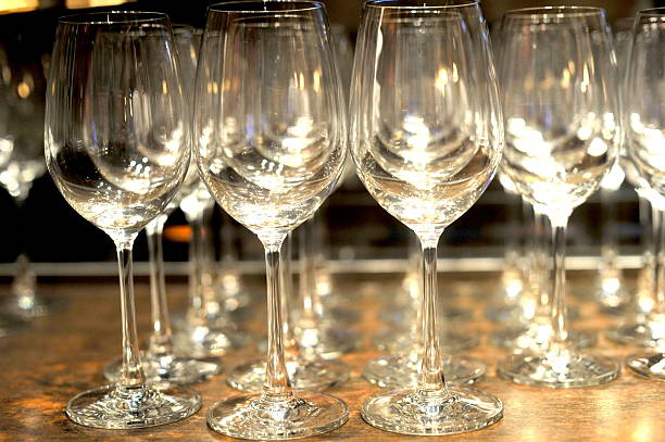 istock Empty glasses of wine for night party 510083372