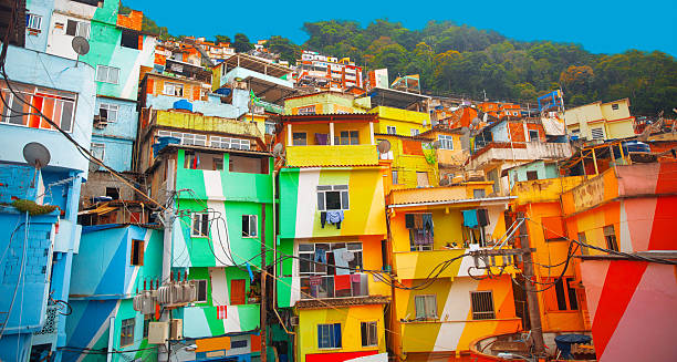 фавела - urban scene brazil architecture next to стоковые фото и изображения