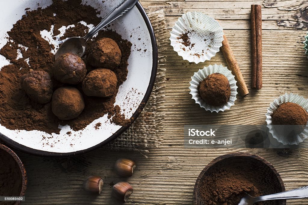 self-made chocolates preparation of chocolates close up Backgrounds Stock Photo