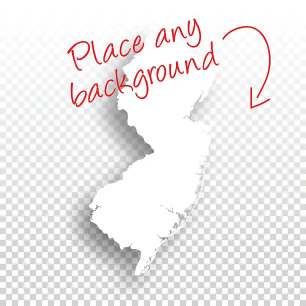 Vector illustration of New Jersey Map for design - Blank Background