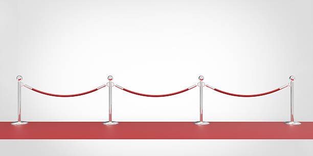 istock red event carpet silver chrome fence isolated on a white 510103489