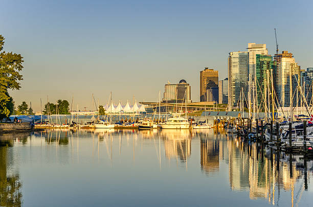 istock Coal Harbour and Vancouver Skyline at Sunset 510103903