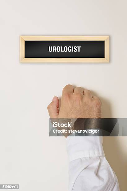Male Patient Knocking On Urologist Door Stock Photo - Download Image Now - Medical Exam, Urologist, Erectile Dysfunction