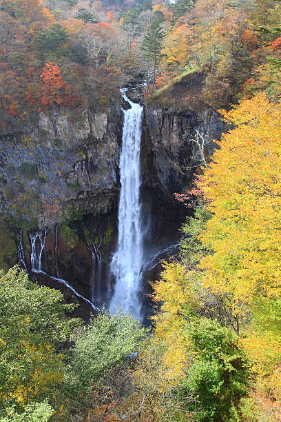 kegon falls di nikko, in giappone. - water beauty in nature waterfall nikko foto e immagini stock