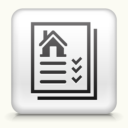 Paper Square Button Square Button With House Papers Royalty Free Vector Art Stock ...
